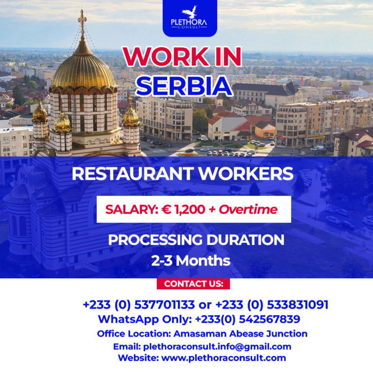 Construction work in Serbia for foreign workers – €1,200 salary, fast 2-3 month processing, Plethora Consult recruitment agency.